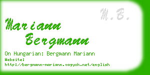 mariann bergmann business card